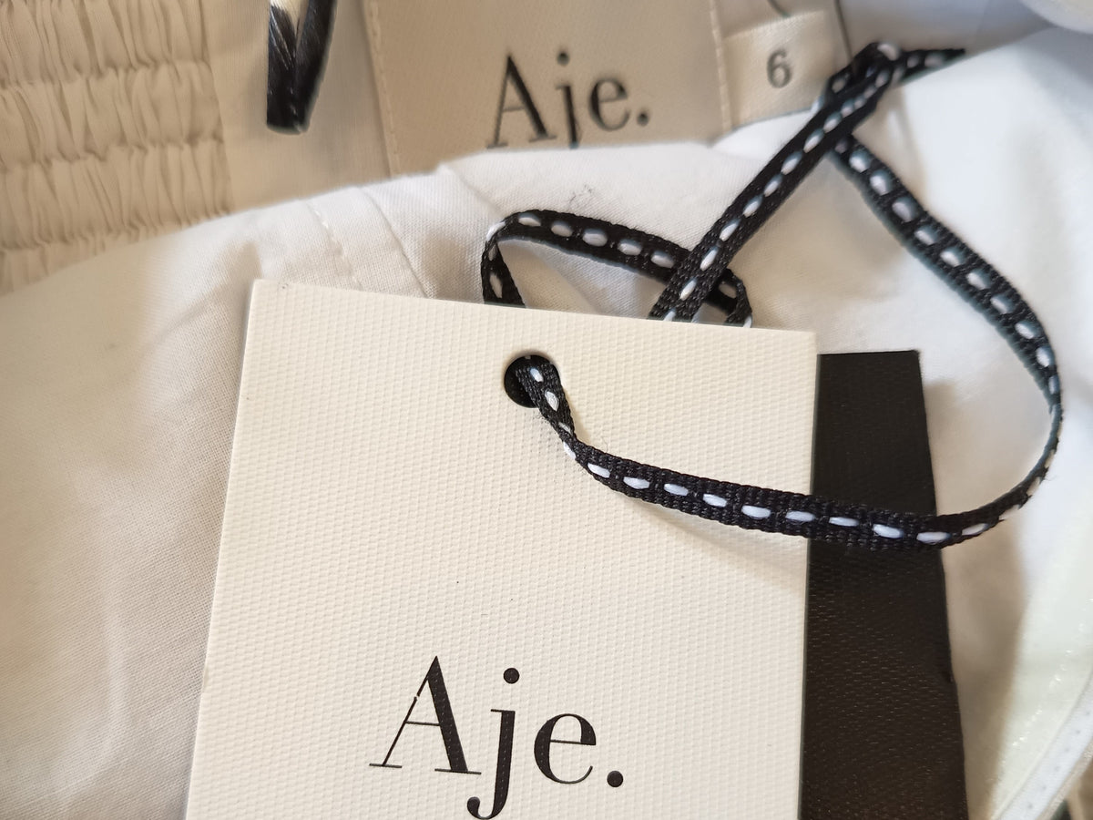Aje Olearia Dress in Spanish Spot White (6)
