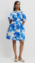 Country Road Print Organza Mini Dress