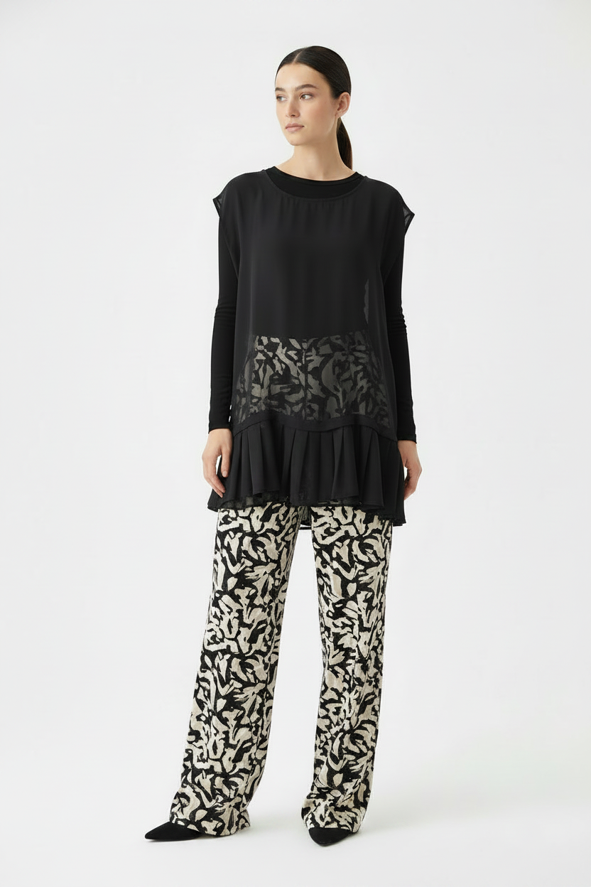 Moochi Sheer Layer Tunic/Top