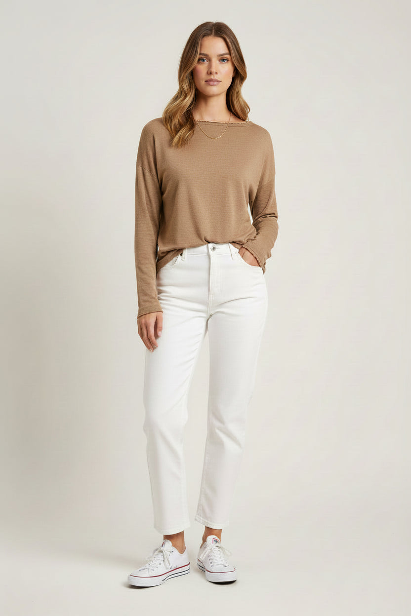 Country Road Boatneck Wool Top