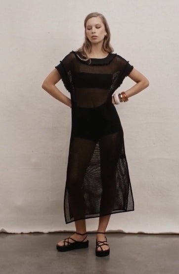 Moochi Chord Mesh Midi Dress