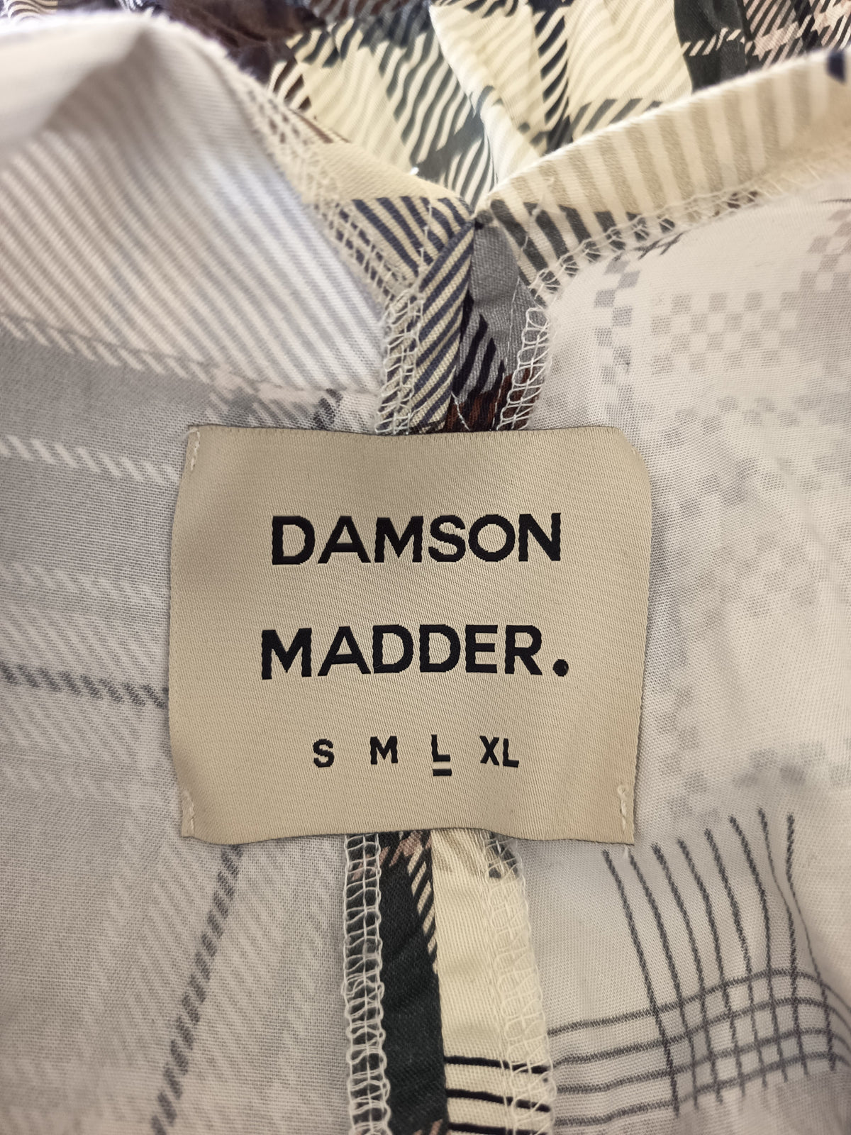 Damson Madder Patchwork V-Neck Smock Dress (L)