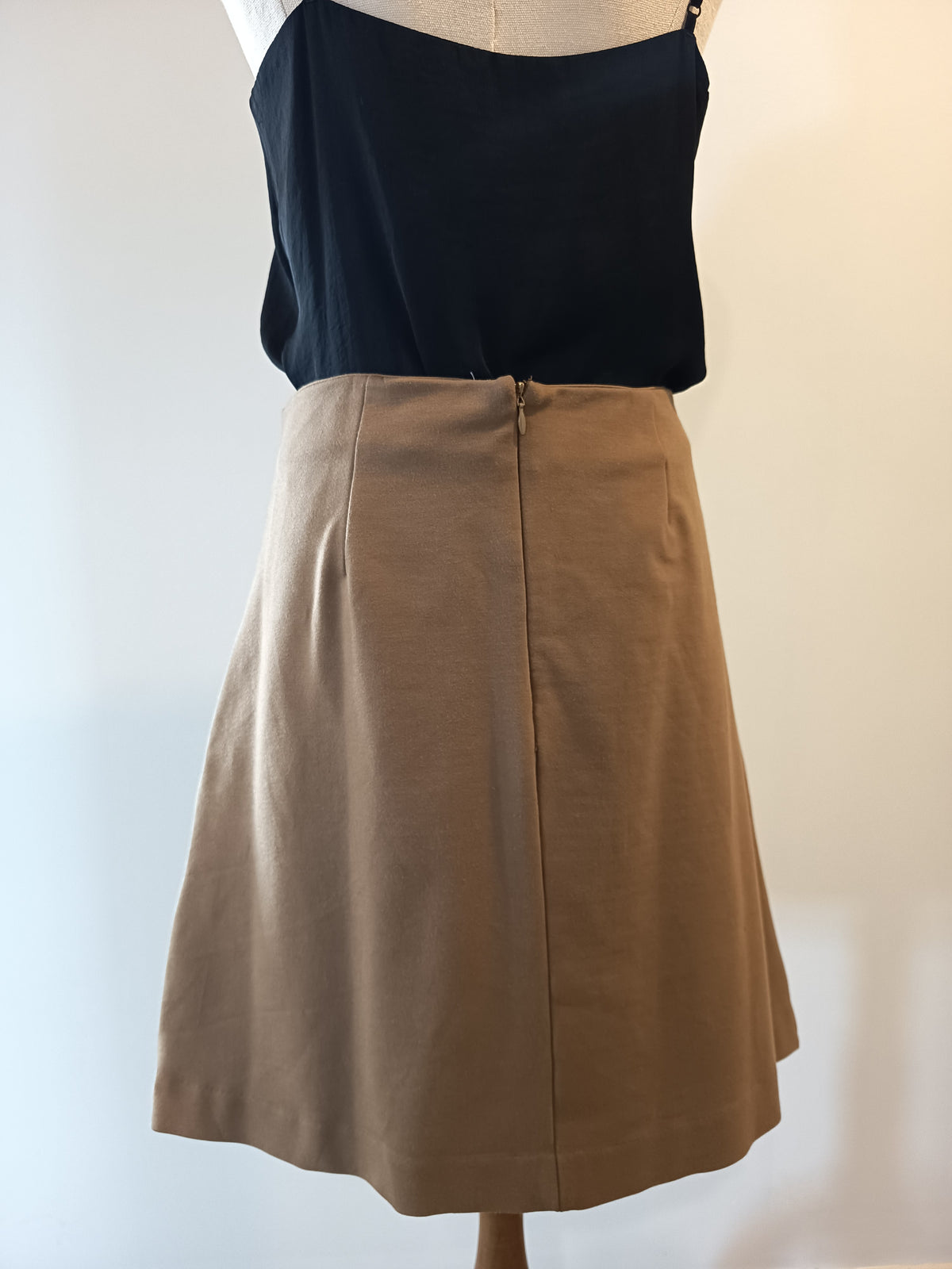 Basque A-Line Tan Mini Skirt (12)
