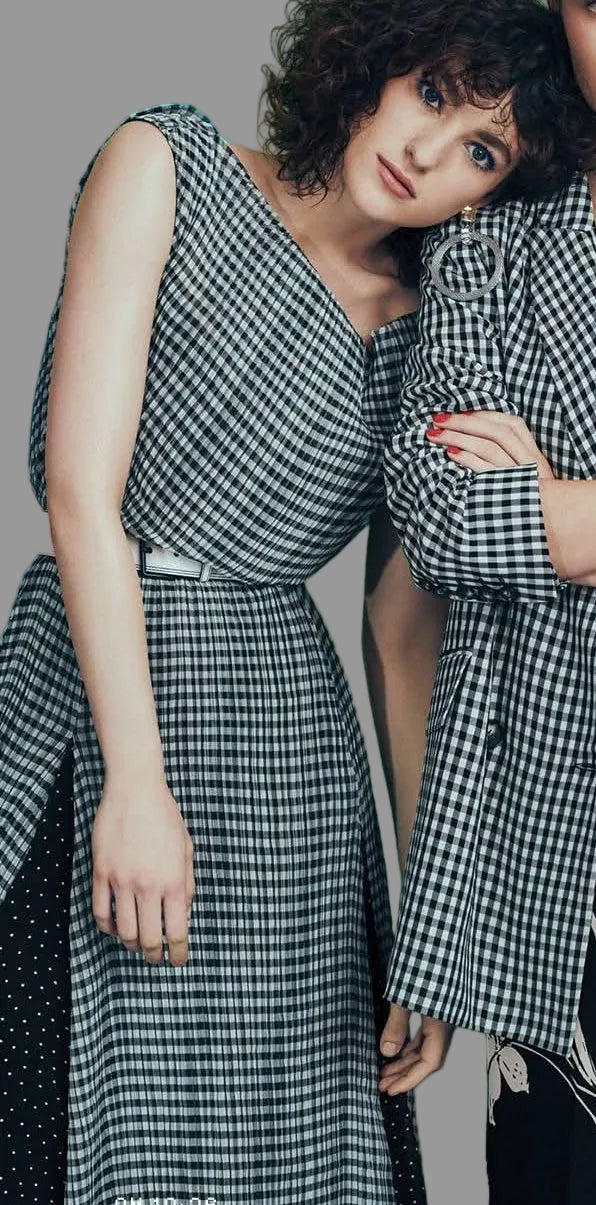 Cue Gingham Pleat Midi Dress (8)