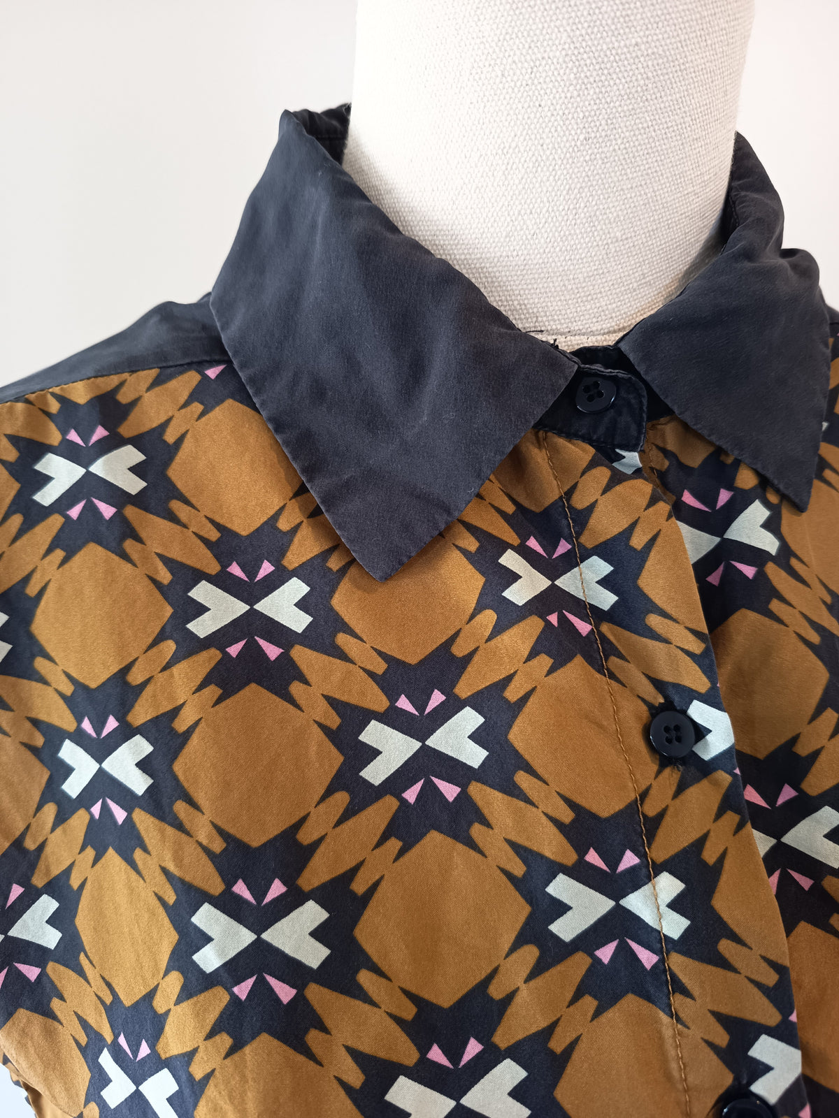 Gorman Silk Geometric Boxy Shirt