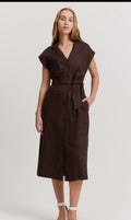 Country Road Linen Cap Sleeve Midi Dress (10)