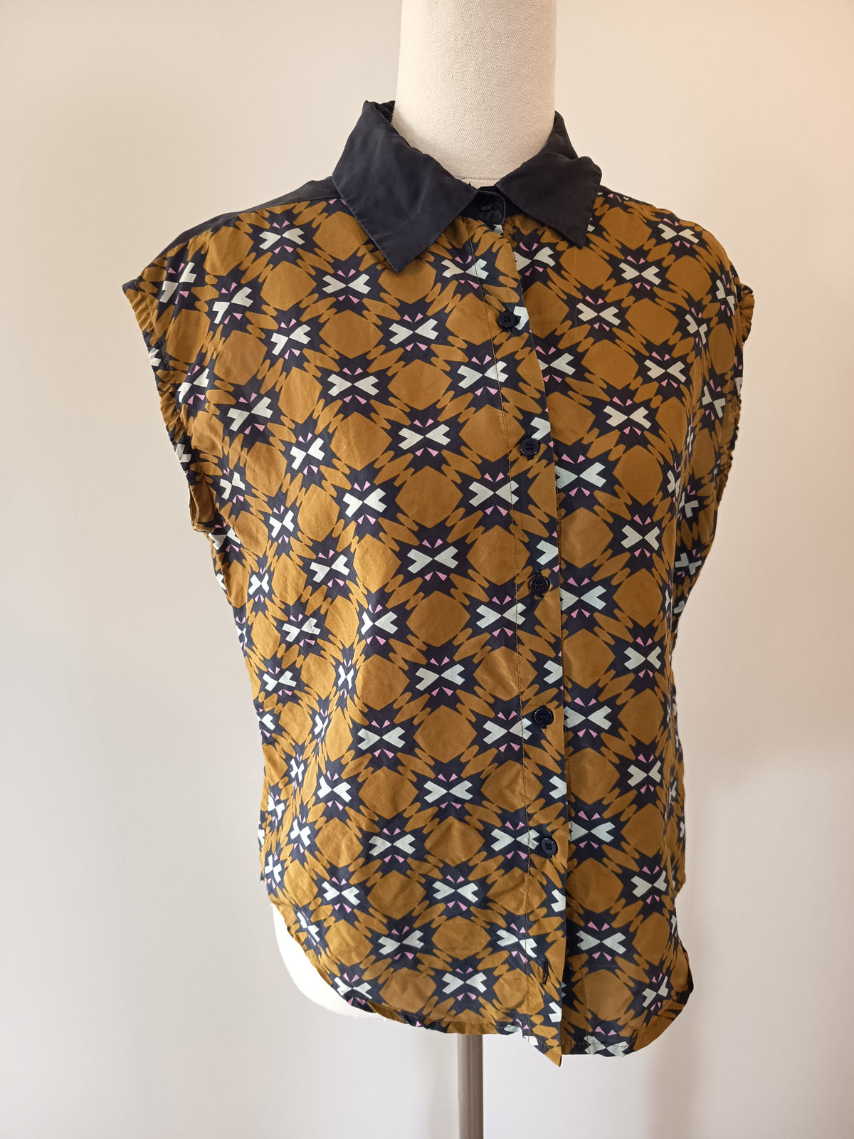 Gorman Silk Geometric Boxy Shirt