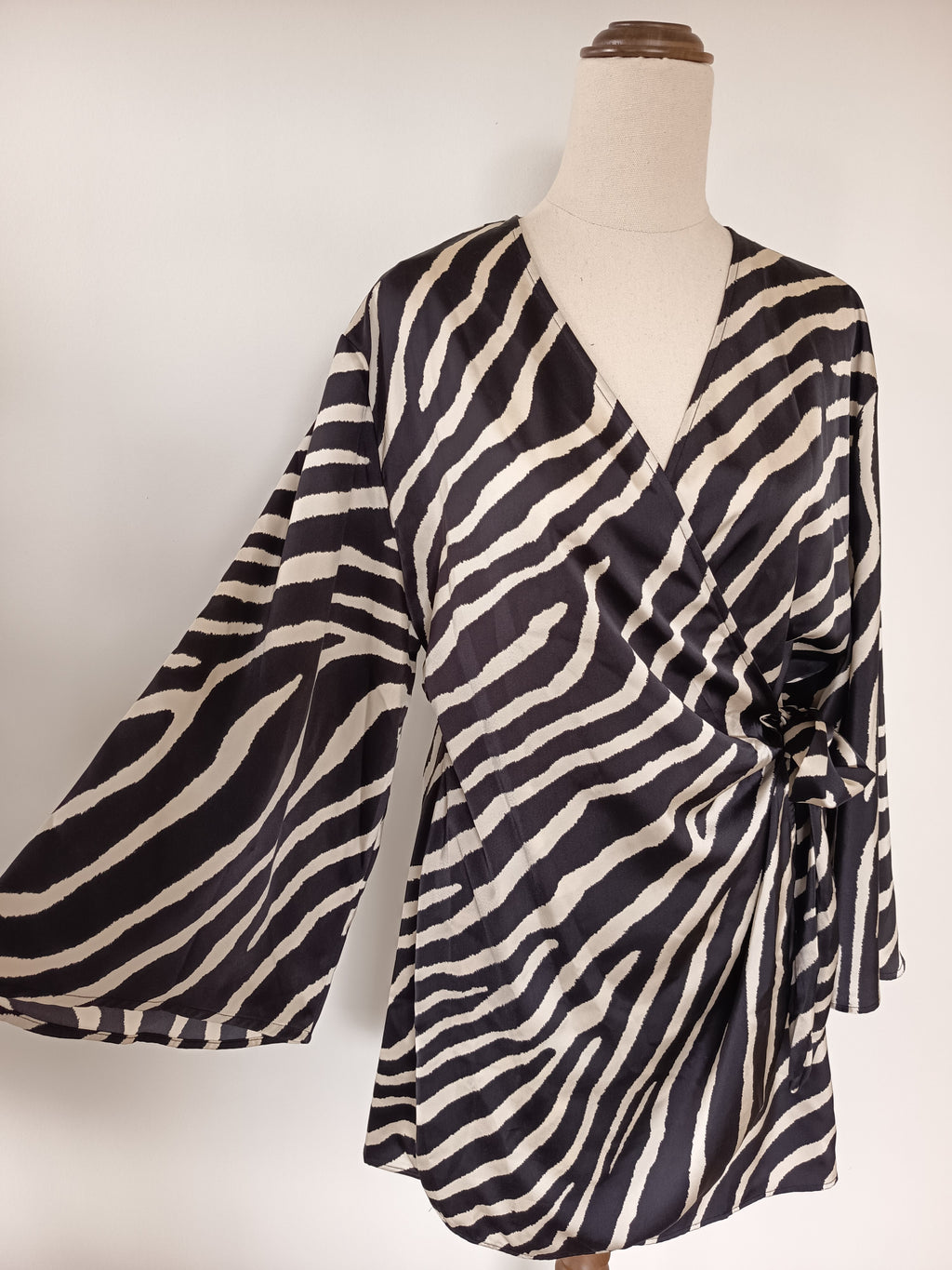 H&M Satin Wrap Mini Dress (M)