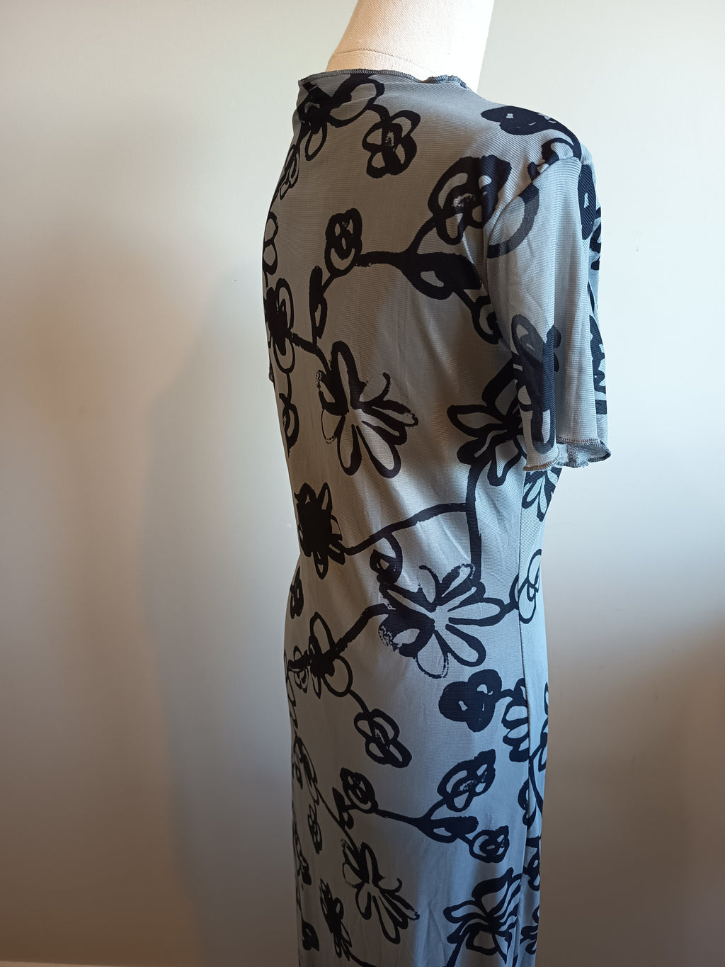 Motel Mesh Doodle Flower Midi Dress