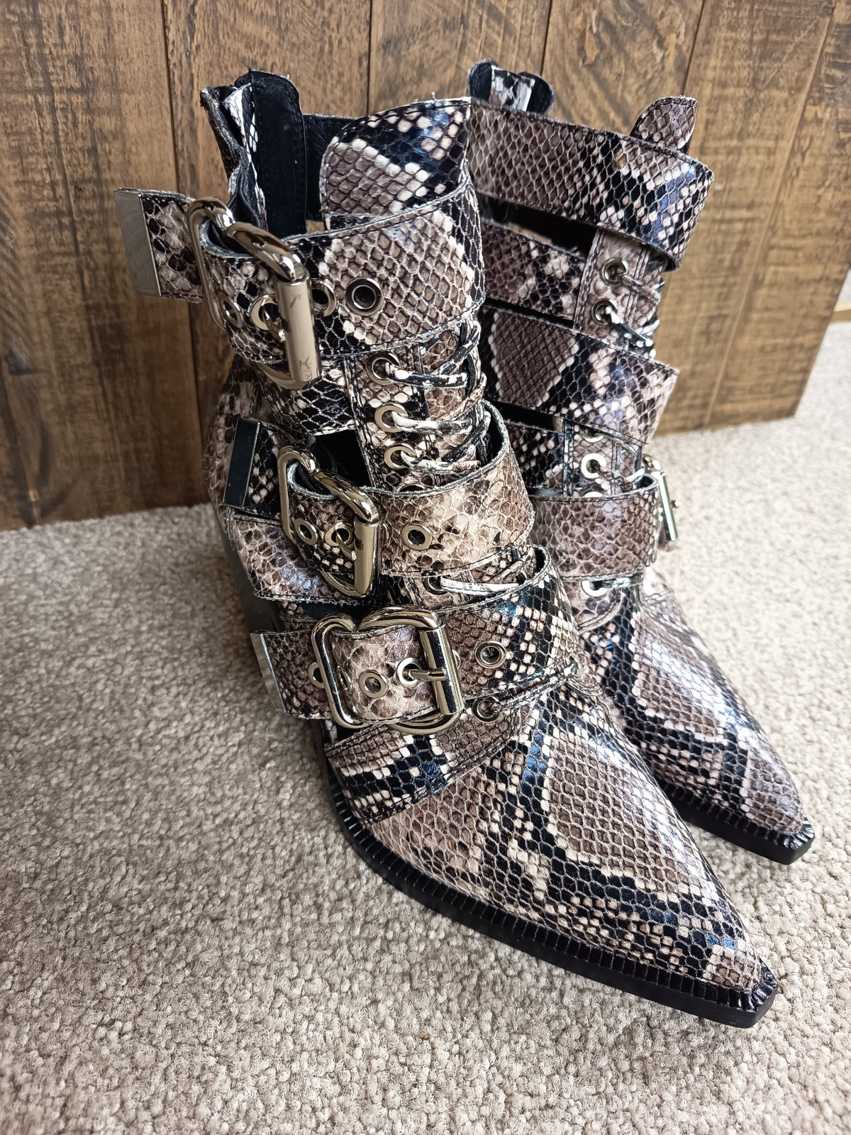 Jeffrey Campbell Caceres Snakeprint Boots