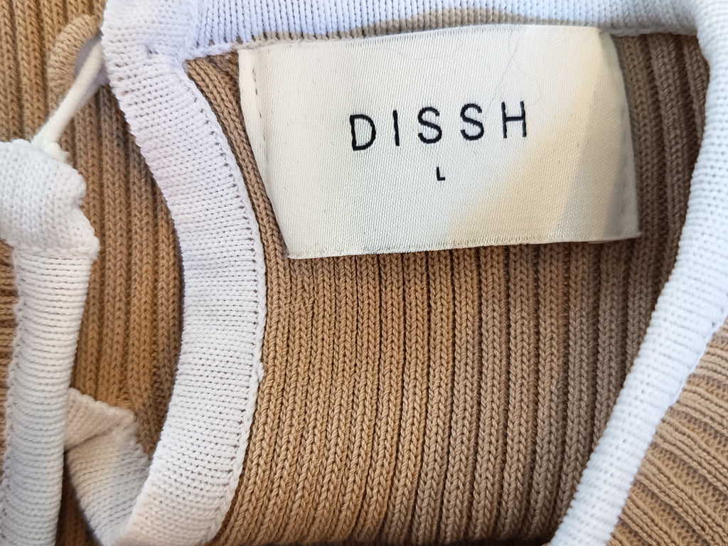 DISSH Binding Wheat Sleeved Knit Dress