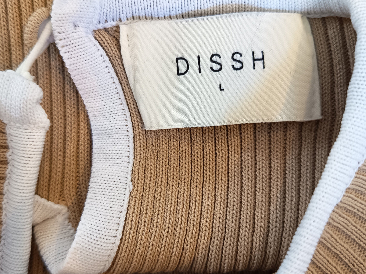 DISSH Binding Wheat Sleeved Knit Dress