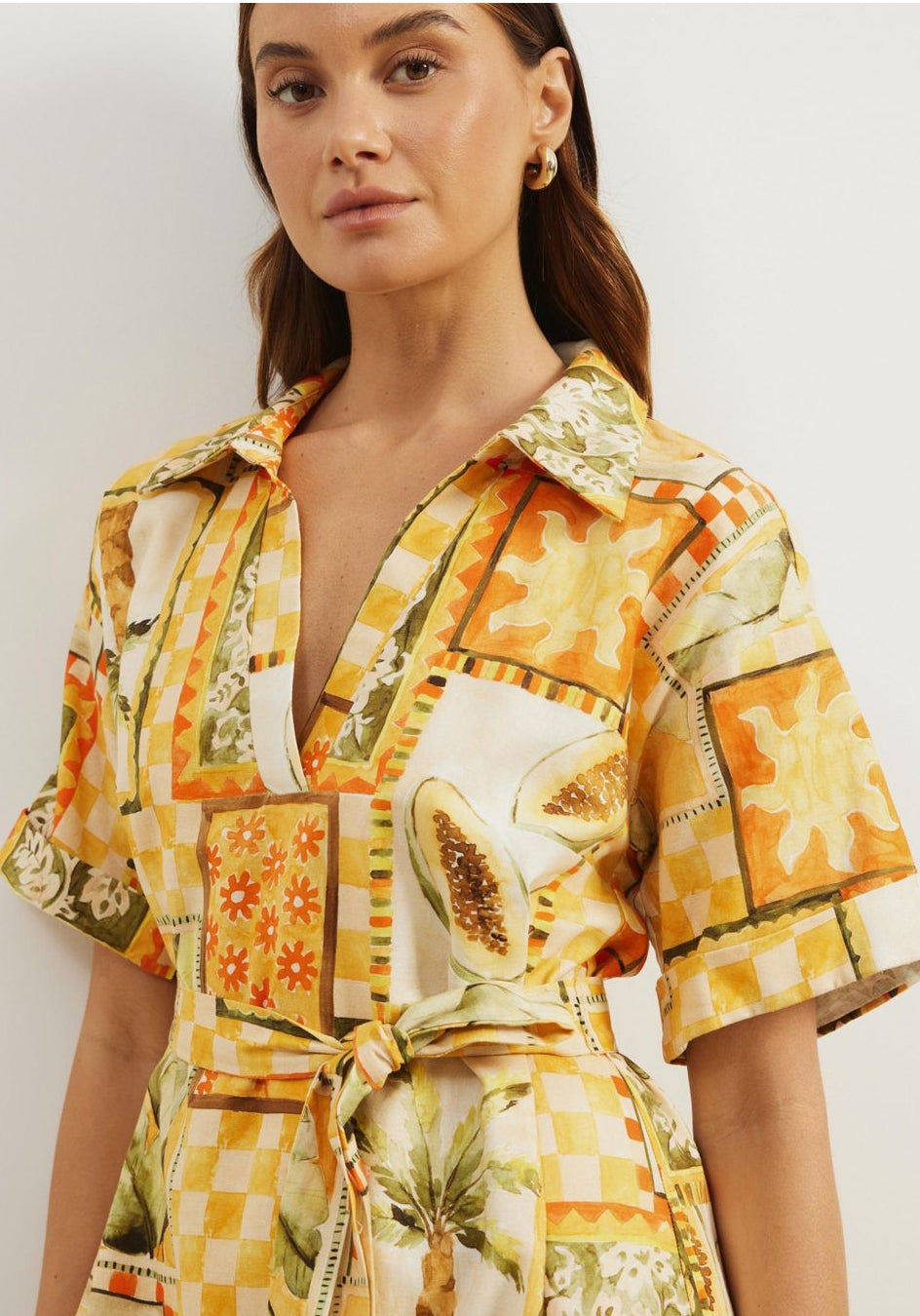 Atmos&Here Britt Linen Blend Belted Mini Dress (10)