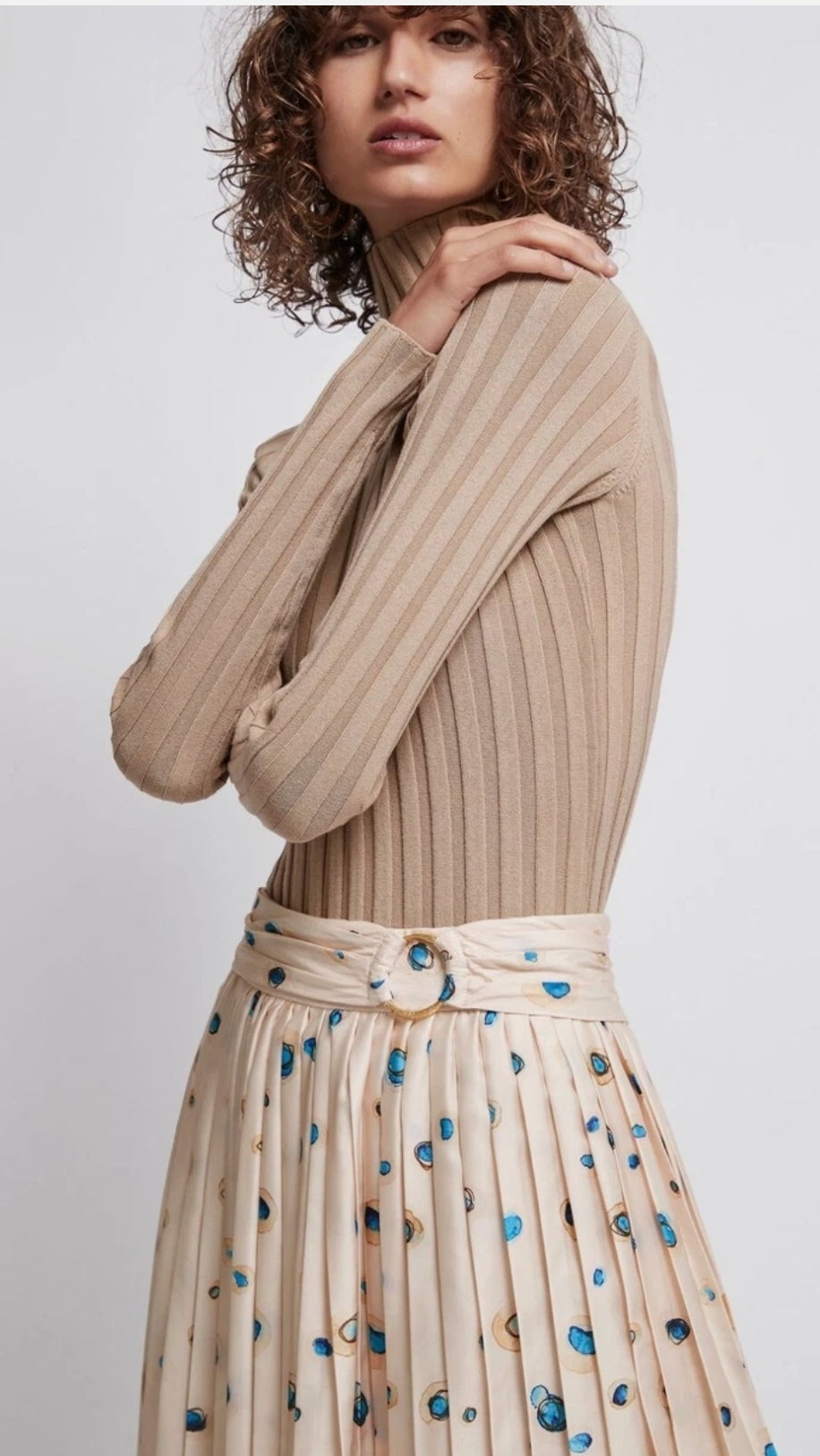 Aje Overture Pleat Skirt Pointe Bleu (8) (NEW)