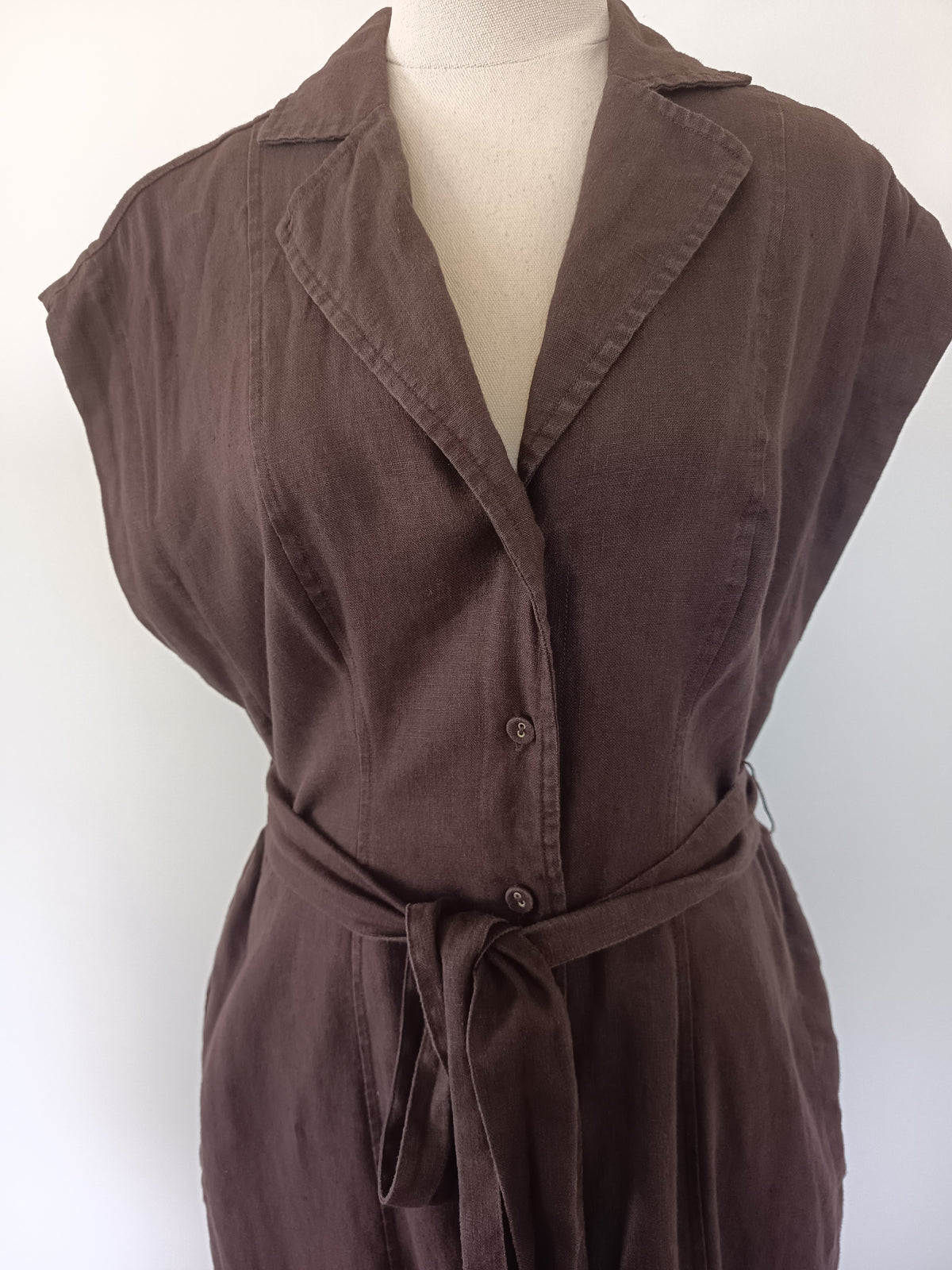 Country Road Linen Cap Sleeve Midi Dress (10)