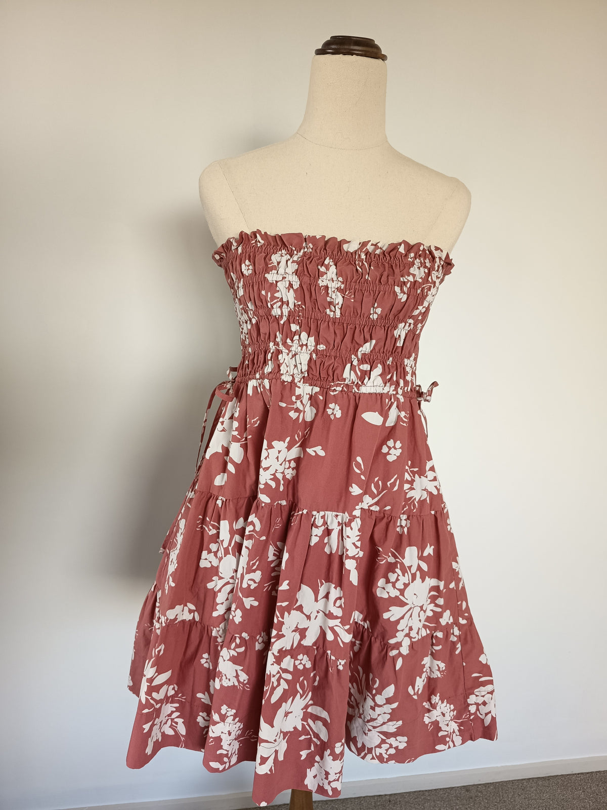 Shona Joy Cali Shirred Strapless Mini Dress (12)