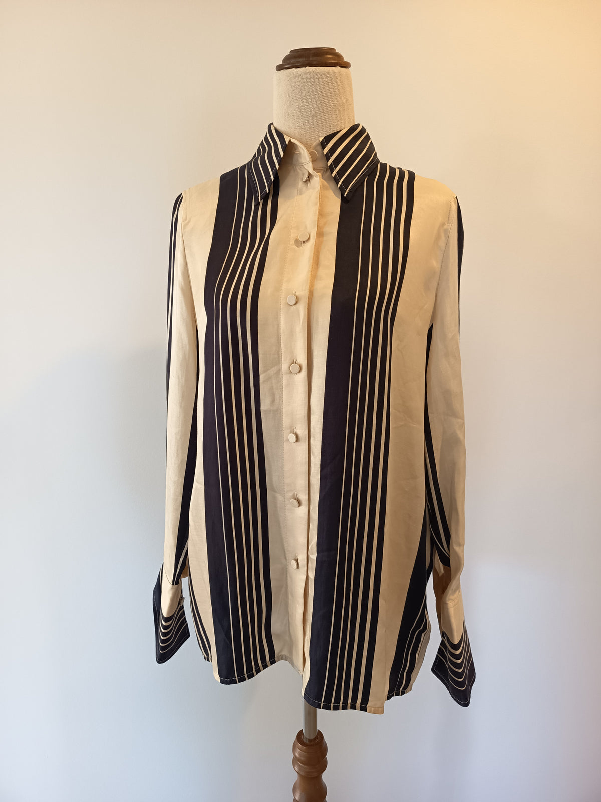 COS Oversized Striped Satin Shirt