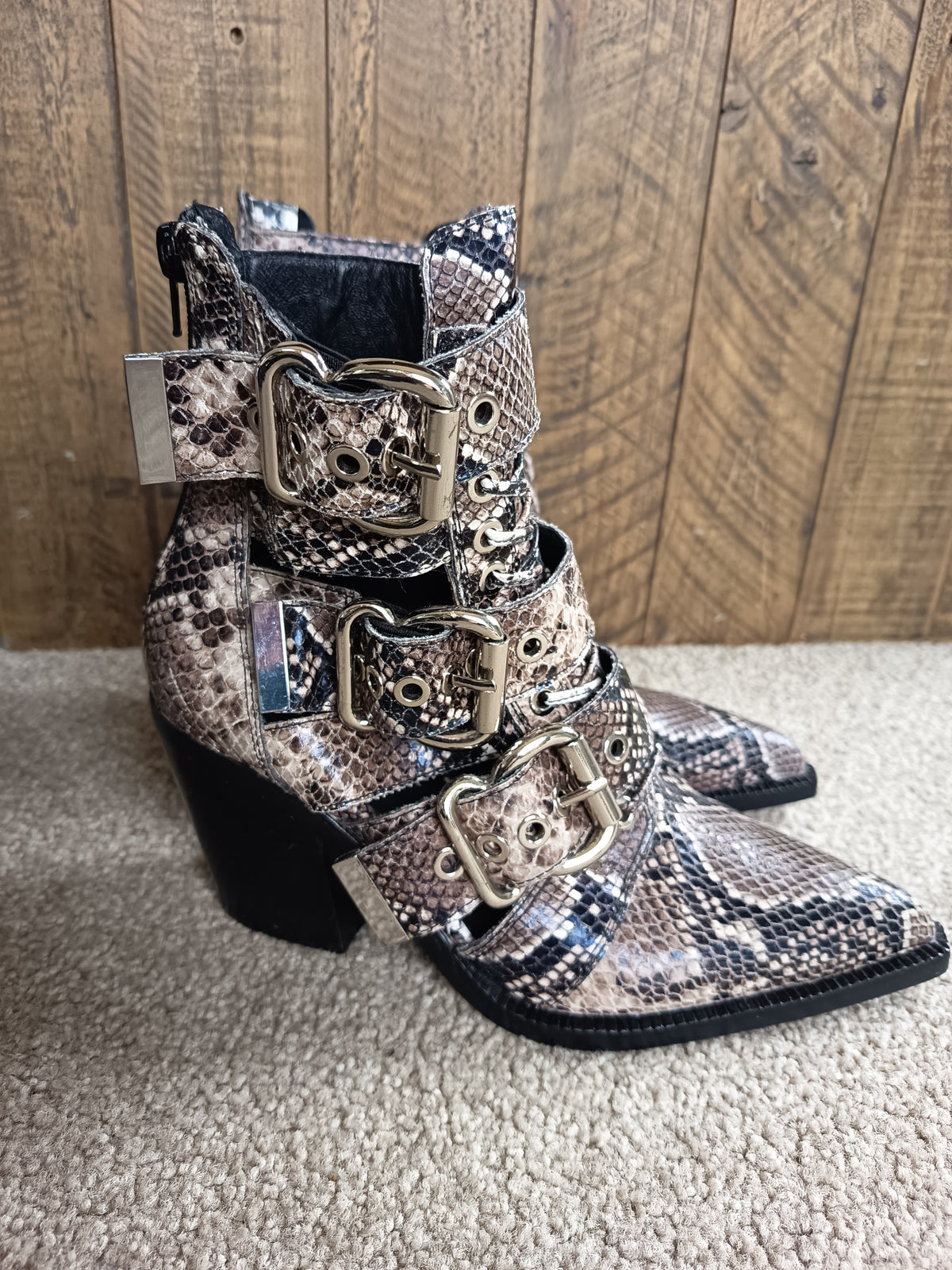 Jeffrey Campbell Caceres Snakeprint Boots