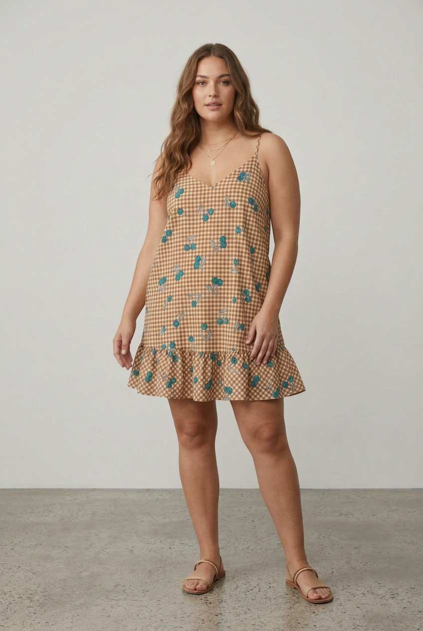 Leo+Be Gingham Cherry Mini Dress (14)
