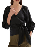 Witchery Linen Wrap Top