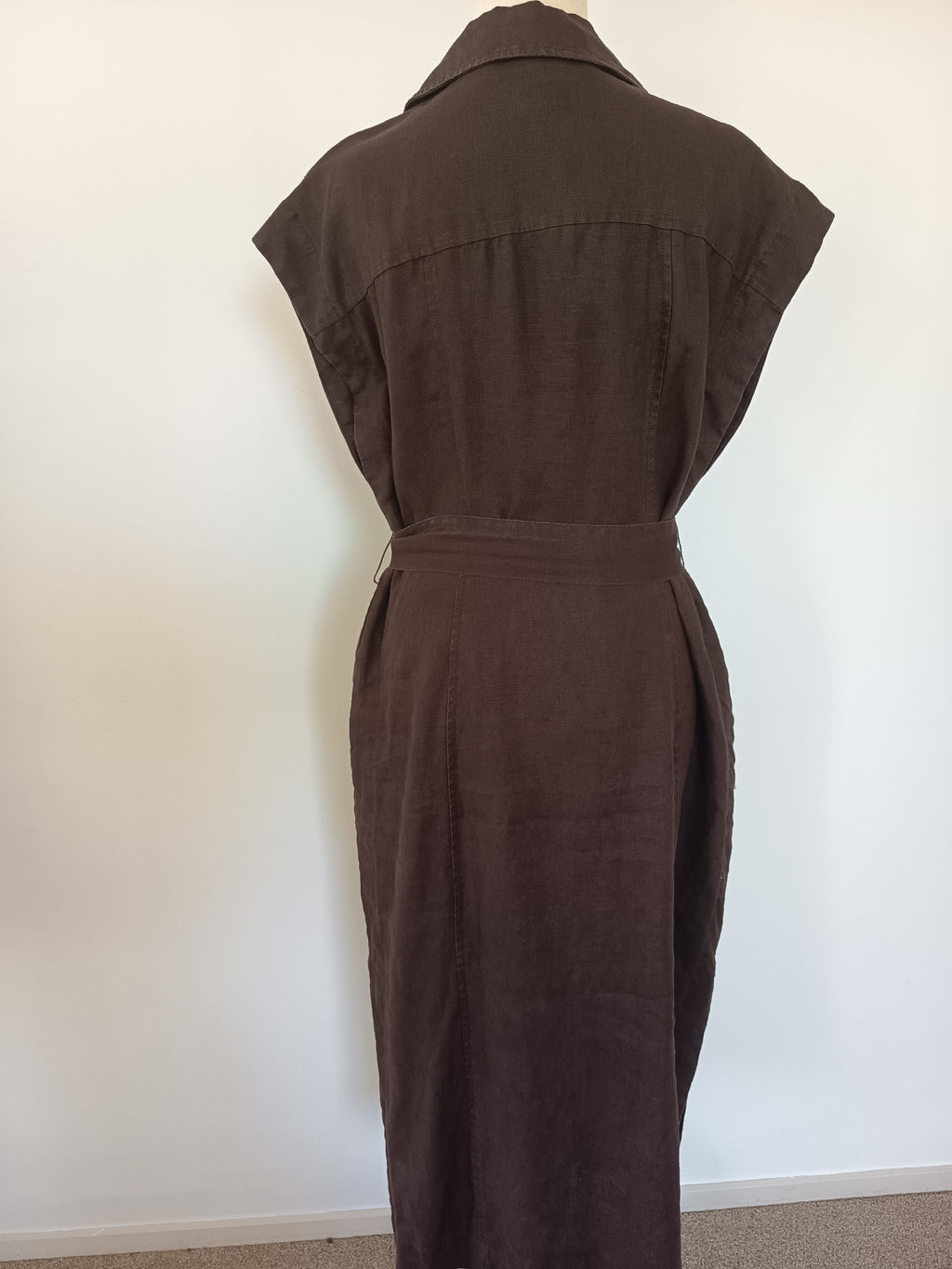 Country Road Linen Cap Sleeve Midi Dress (10)
