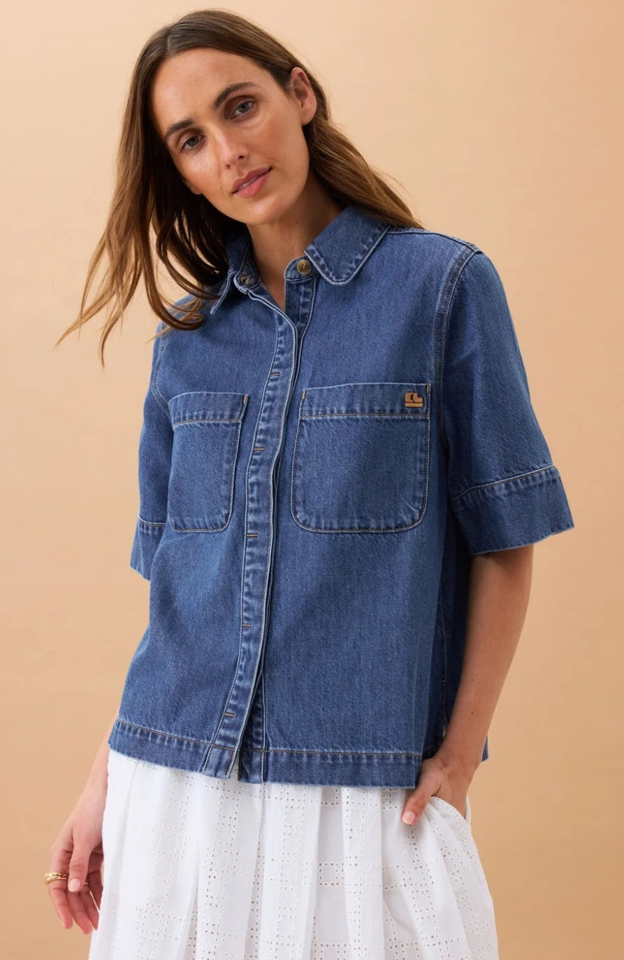 Ceres No Short Sleeve Denim Shirt (L)