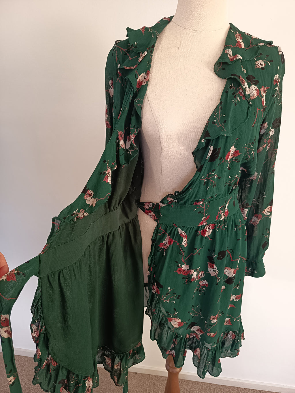 GANNI Marietta Georgette Wrap Dress (S)
