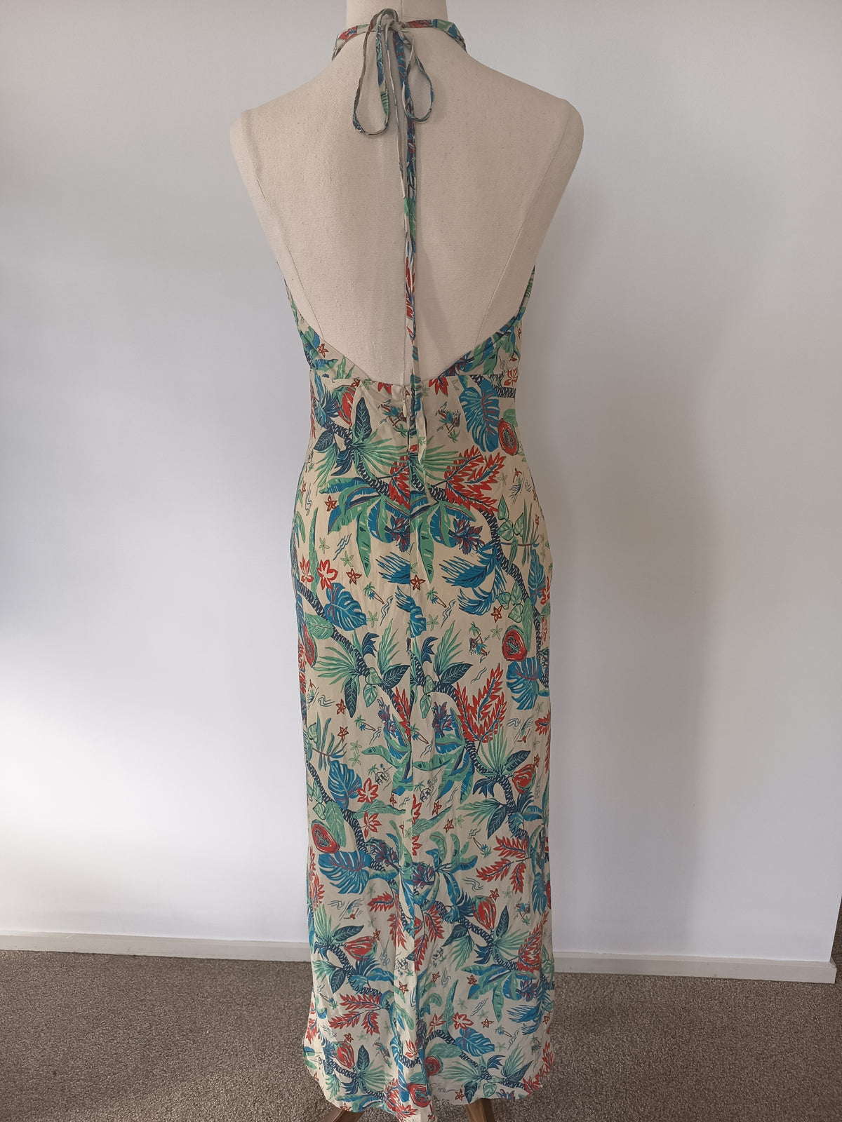 Shona Joy Malia Cross Front Halter Bias Midi Dress