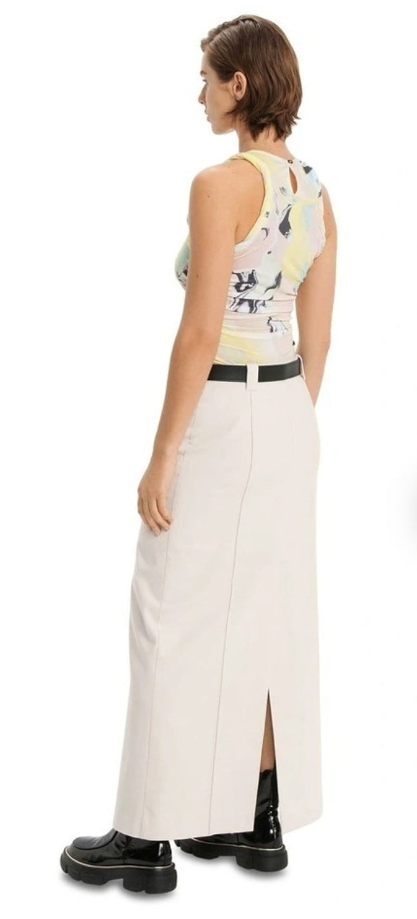 Cue Button Midi Skirt