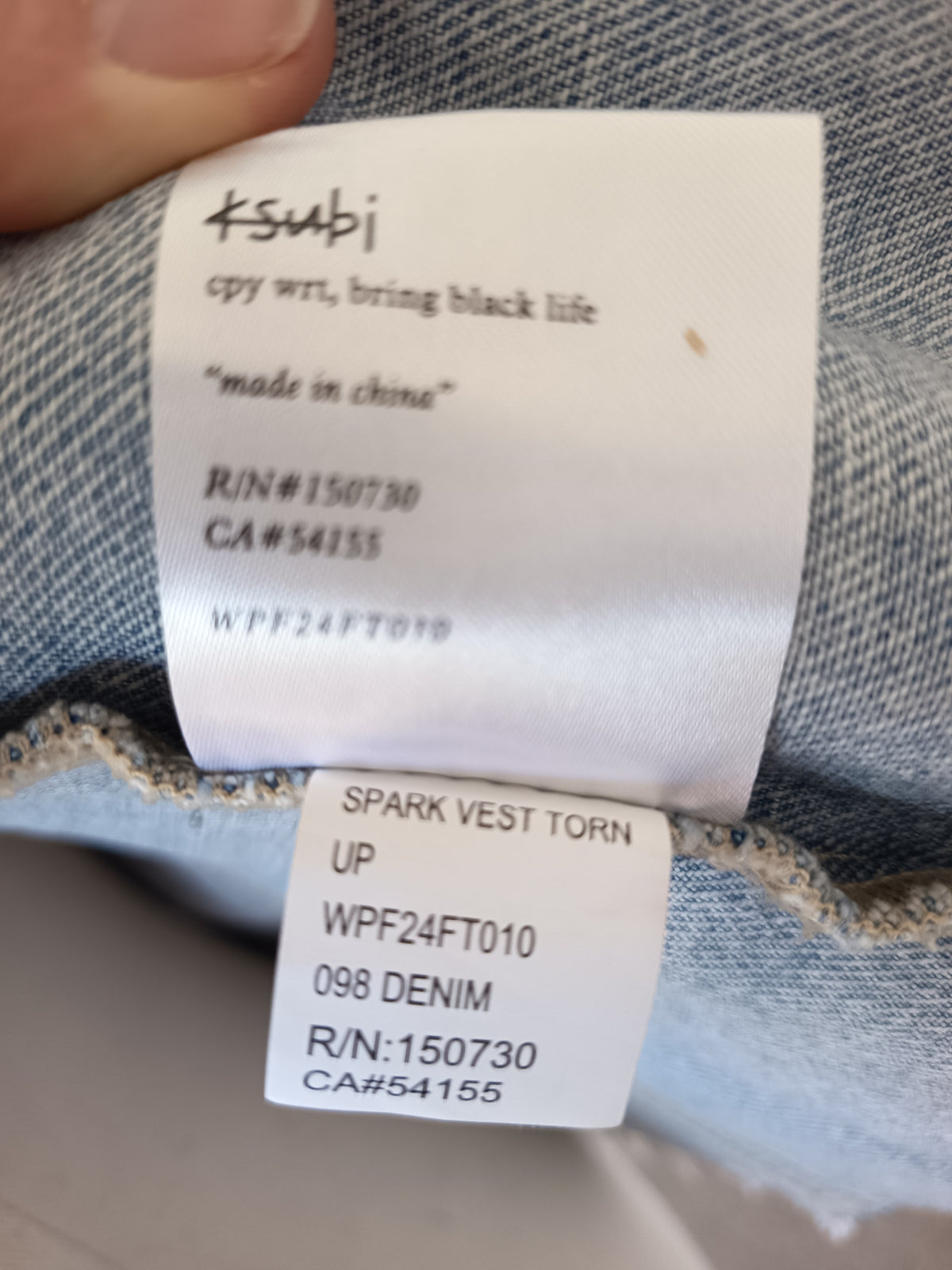Ksubi Spark Vest Torn Up (S)