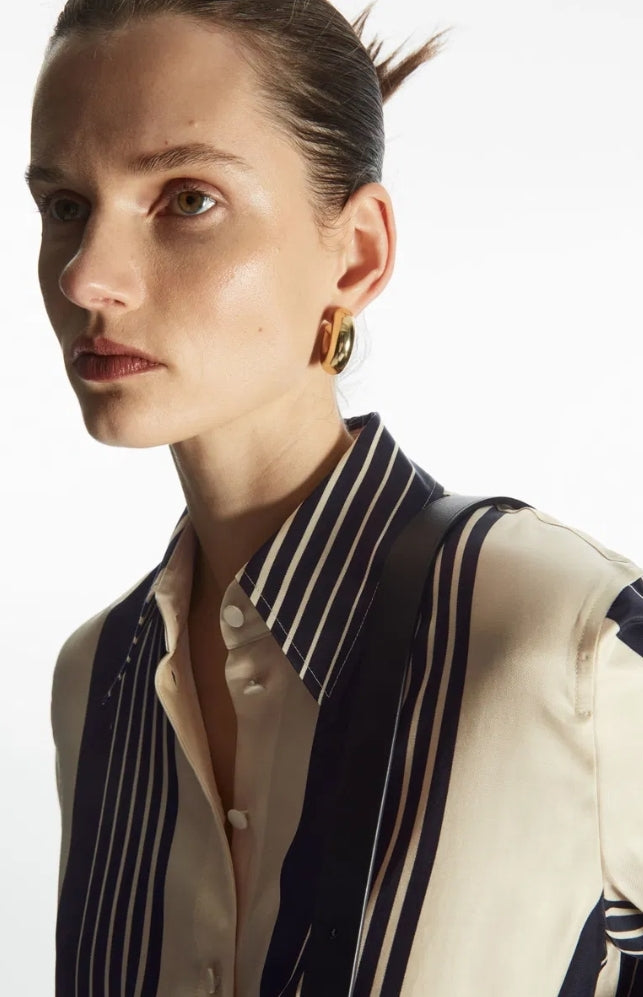 COS Oversized Striped Satin Shirt