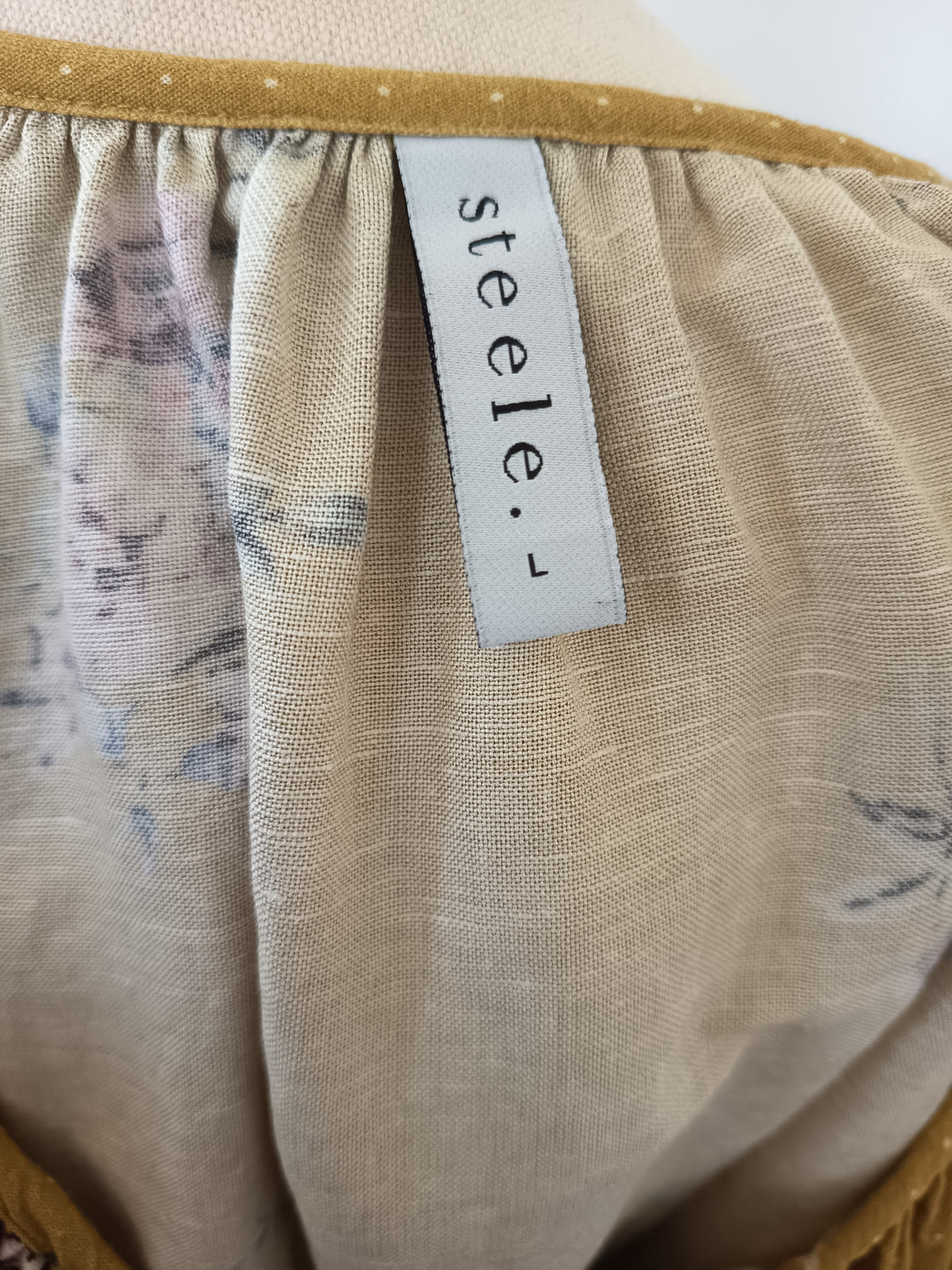 Steele Bellflower Smock Floral Yellow Dress (L)