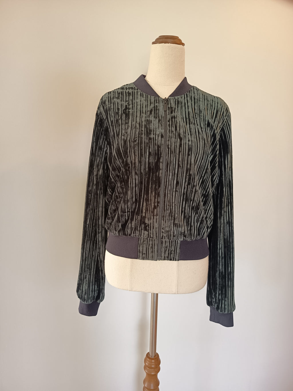 Cue Velour Ribbed Bomber (10)