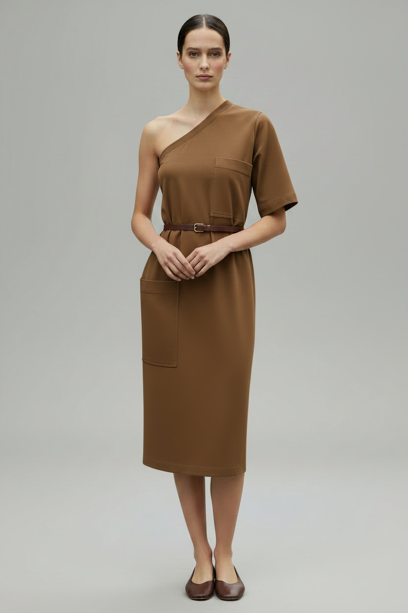 Oroton One-shoulder Midi Dress