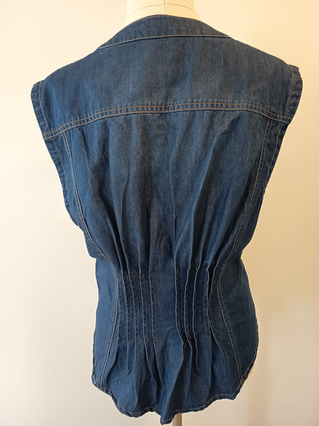 Max Brooklyn Tuck Detail Denim Vest