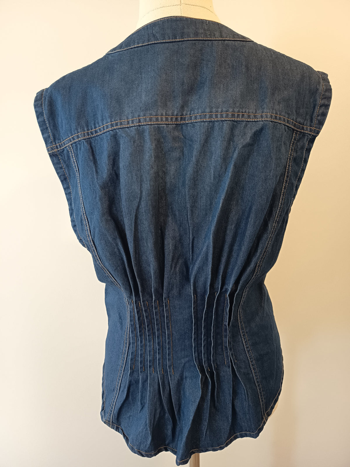 Max Brooklyn Tuck Detail Denim Vest
