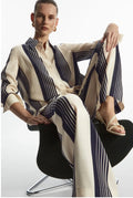 COS Oversized Striped Satin Shirt