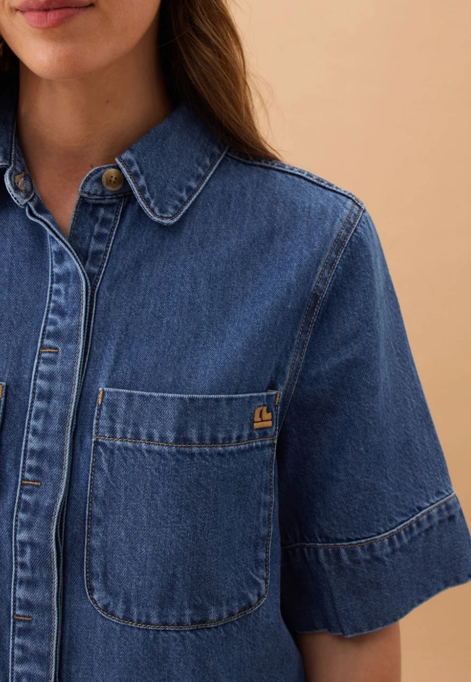Ceres No Short Sleeve Denim Shirt (L)