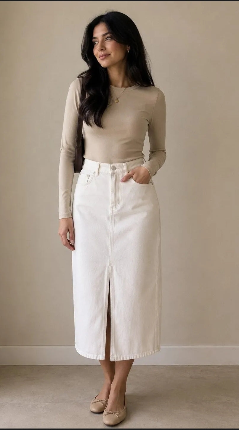Witchery Denim Midi Skirt