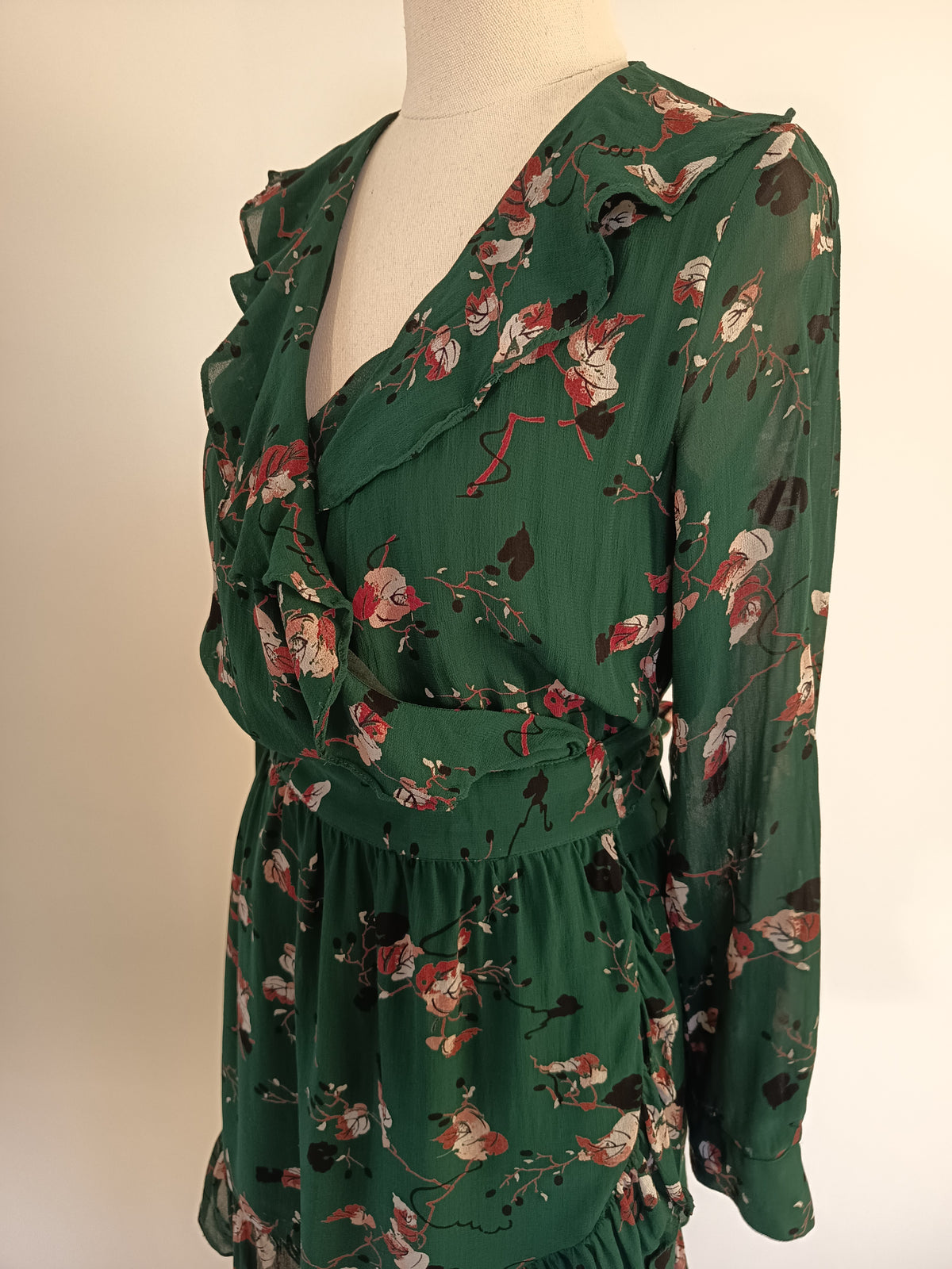 GANNI Marietta Georgette Wrap Dress (S)