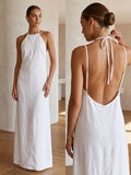DISSH Linen Halter Maxi